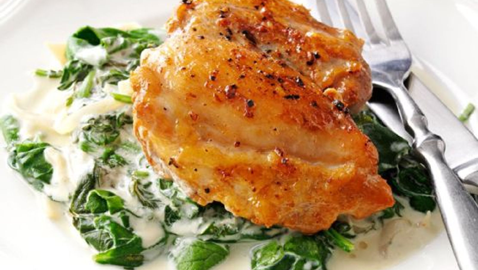 Chicken Thighs with Shallots and Spinach